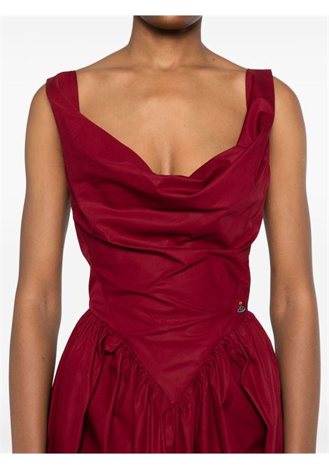 Abito midi con drapeggio sunday in rosso Vivienne Westwood - donna VIVIENNE WESTWOOD | 1101032ZW009QH404